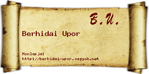 Berhidai Upor névjegykártya